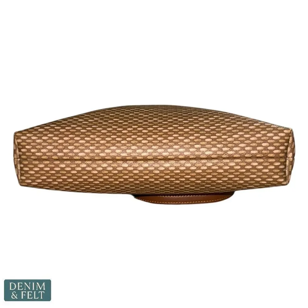 Coach Weaved Brown Embossed Leather Crossbody Shoulder Bag Adjustable Strap - Picture 4 of 15